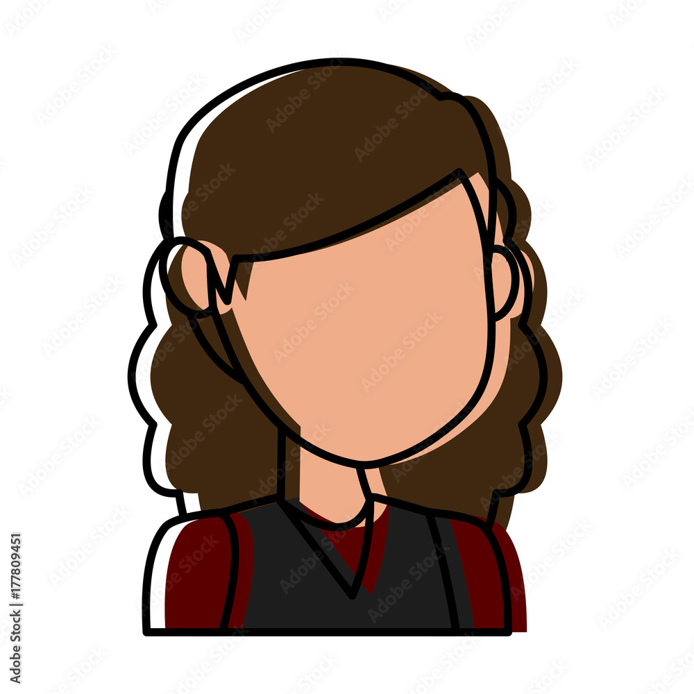 Girl faceless cartoon icon vector illustration graphic design