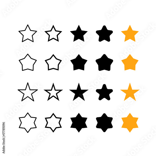Different star icons vector set
