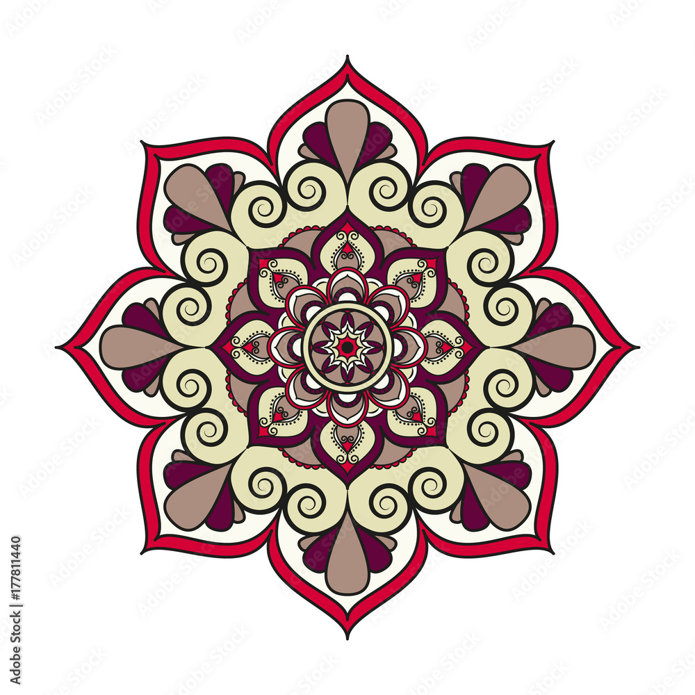 Flower Mandalas. Vintage decorative elements. Oriental pattern, vector illustration. Islam, Arabic, Indian, turkish, pakistan, chinese, ottoman motifs