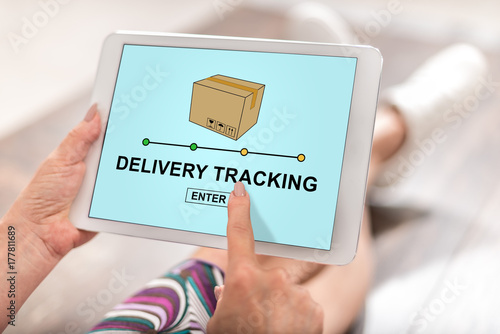 Delivery tracking concept on a tablet