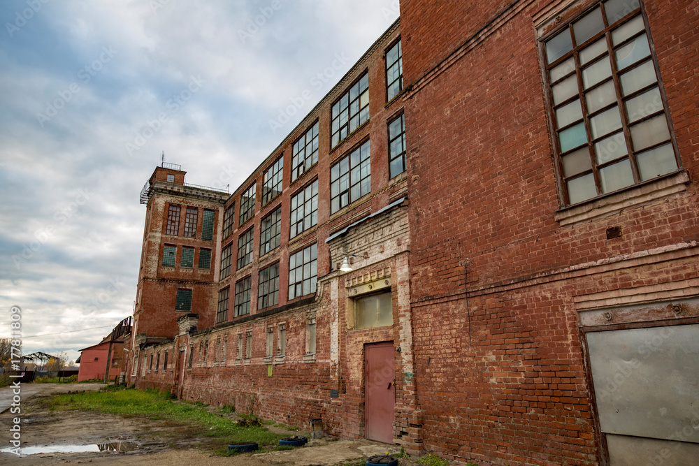 Abandoned and forsaken industrial building of the early 20th century
