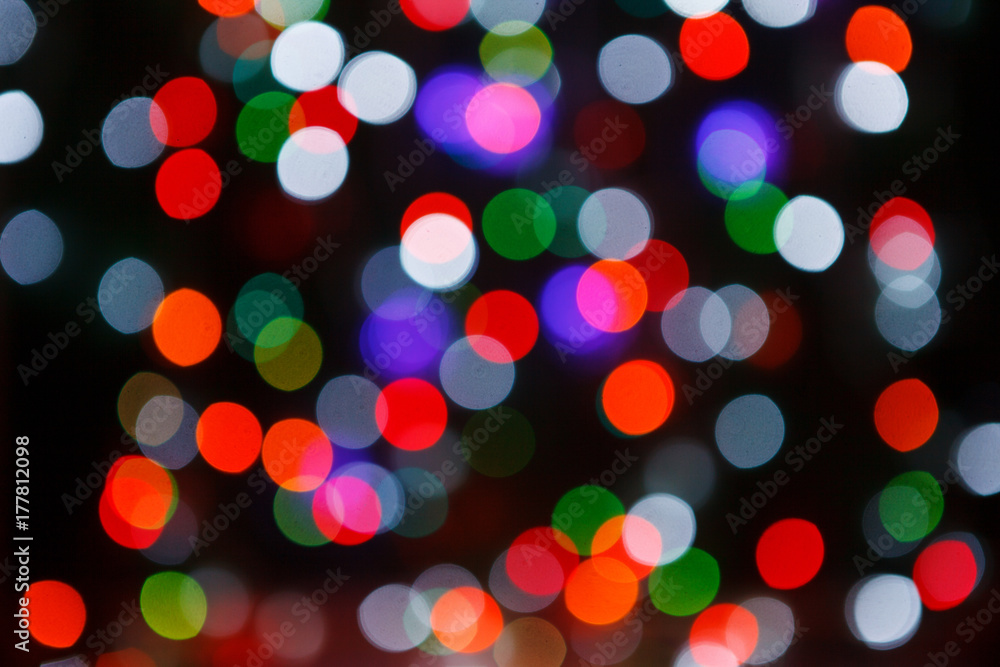 Blurred colored lights. Bokeh background