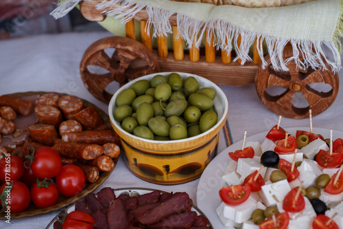 cold dishes on the holiday table