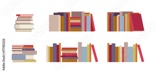 Book piles set