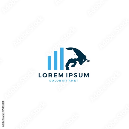 bear bull chart stats stock exchange logo vector icon 