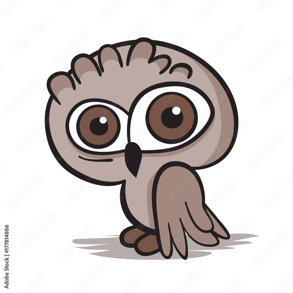 Cartoon owl on white background. Vector illustration. Cartoon owl on white background. Vector illustration.
