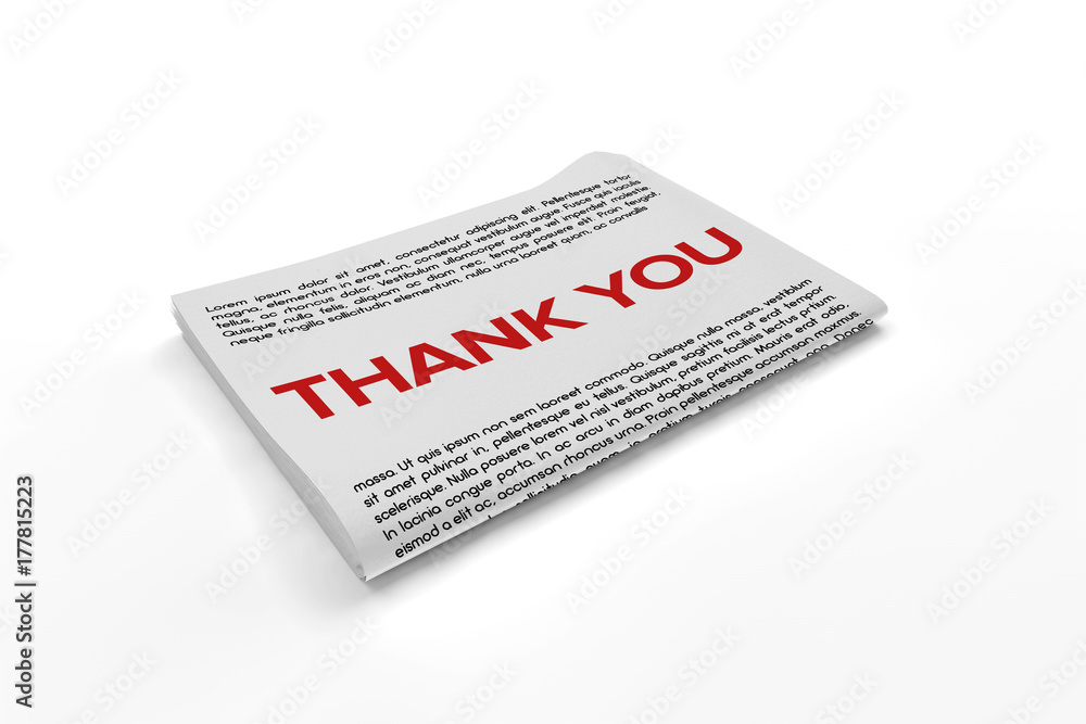 Thank You on Newspaper background Stock Illustration | Adobe Stock