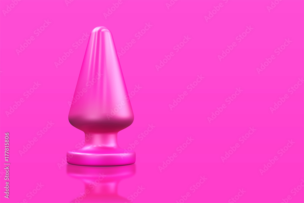 Butt anal plug sex toys on fuchsia background. 3D illustration. Butt anal plug sex toys on fuchsia background. 3D illustration.