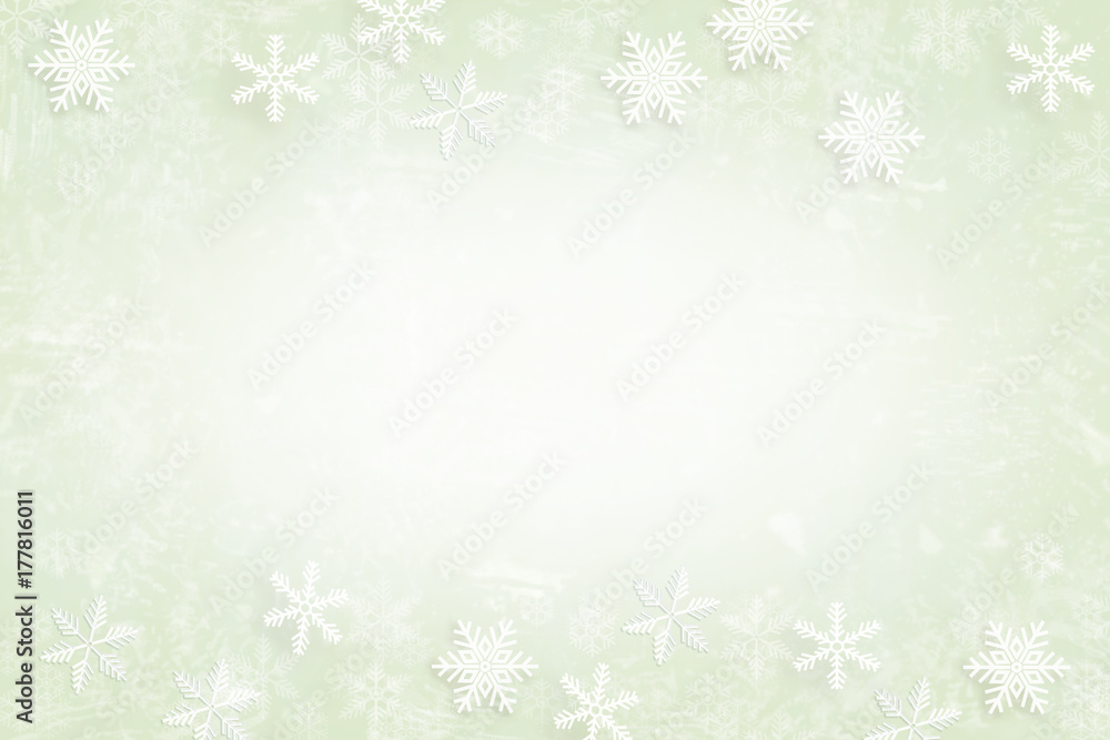 Zimowe tło z płatkami śniegu  - obrazy, fototapety, plakaty 