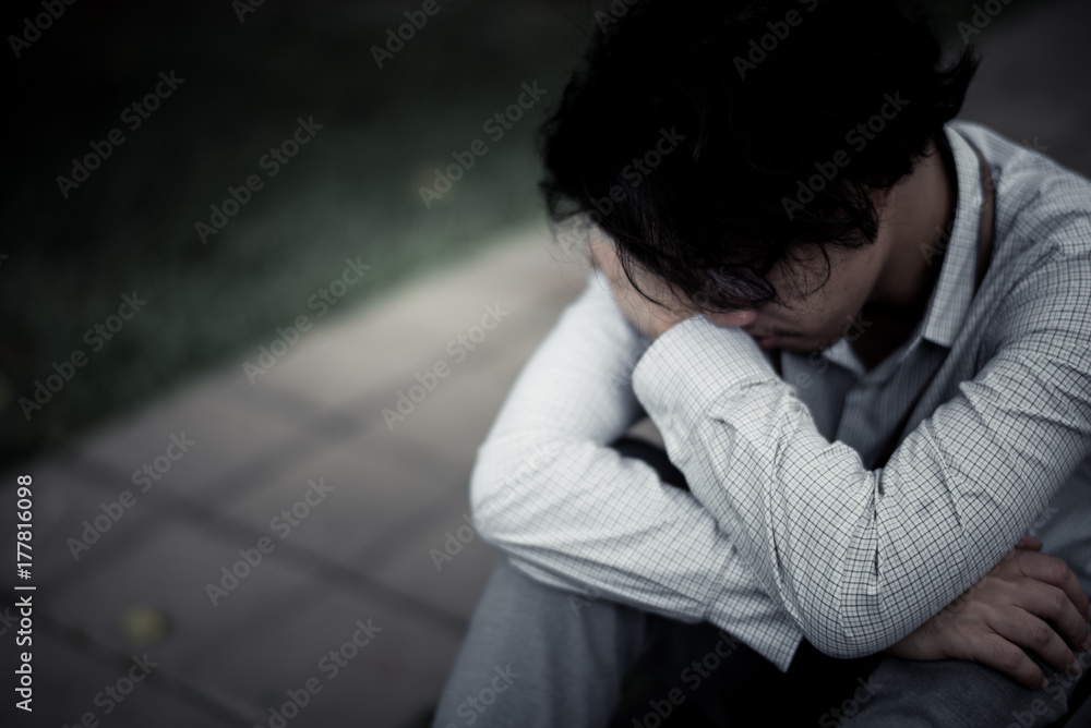 business man is stressed from his work. depression and anxiety concept. business man is stressed from his work. depression and anxiety concept.