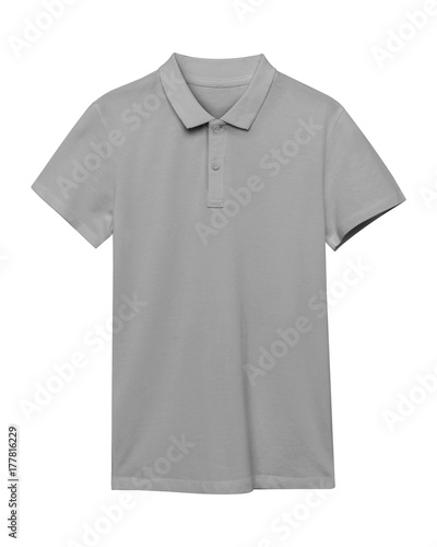 Gray polo shirt isolated on white