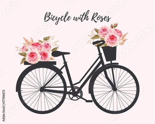 Fototapeta Rower z różami