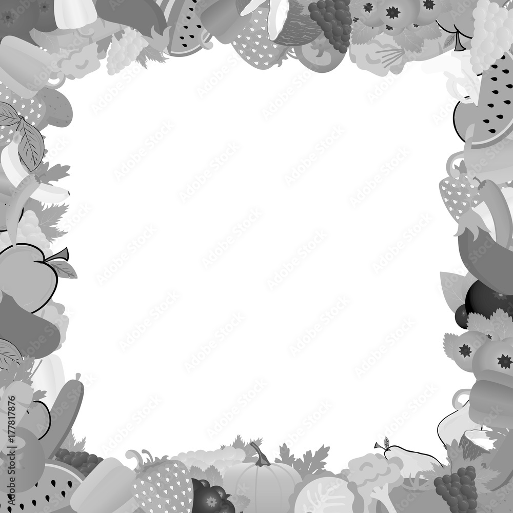 Obraz premium fruit and vegetables backround illustration