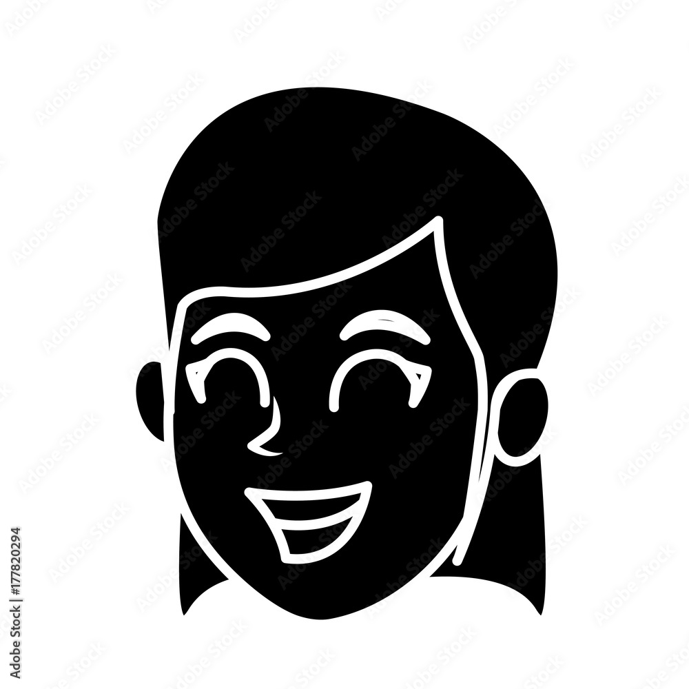 Girl cartoon face icon vector illustration graphic design Girl cartoon face icon vector illustration graphic design