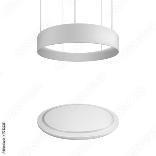 Blank exhibition stand. Illustration isolated on white background. Graphic concept for your design