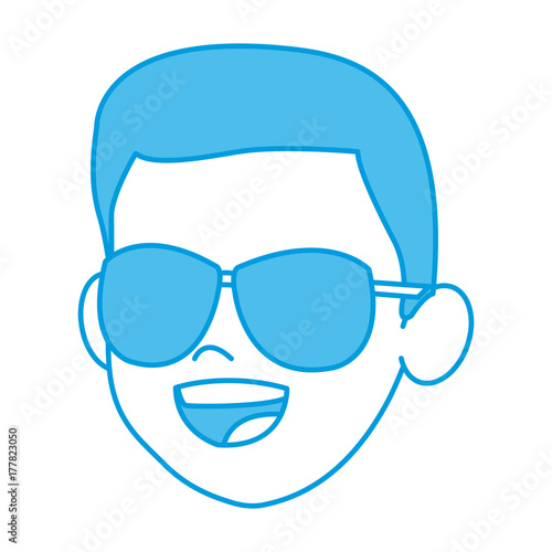 Boy faceless cartoon icon vector illustration graphic design