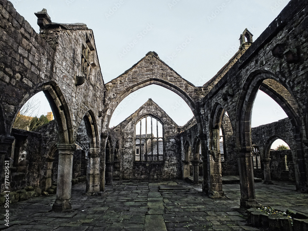 the medieval church in heptonstall west yorkshire interior view
