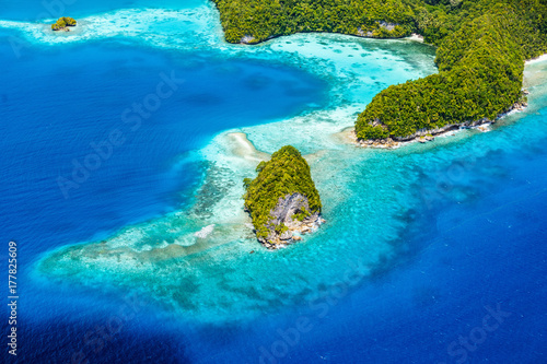 Fototapeta Naklejka Na Ścianę i Meble -  Palau islands from above