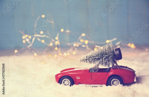 Weihnachtskarte - Auto mit ...