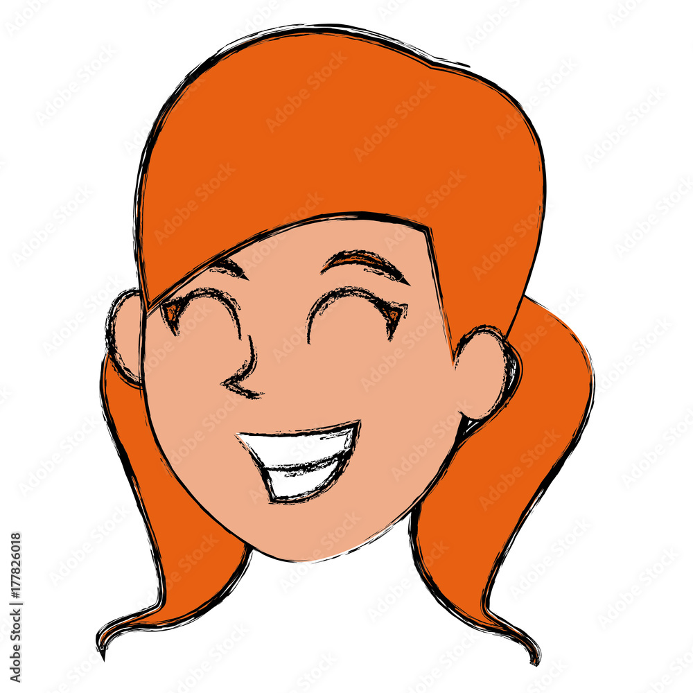 Girl cartoon face icon vector illustration graphic design Girl cartoon face icon vector illustration graphic design
