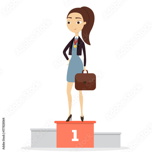 Isolated winner woman.