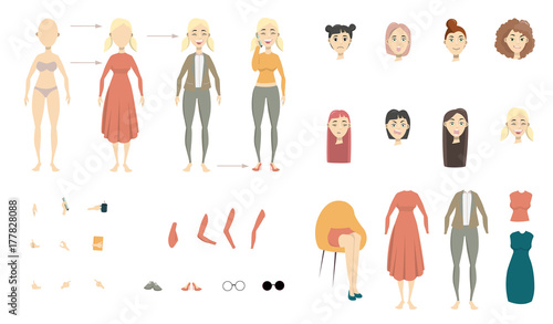 Woman character set.