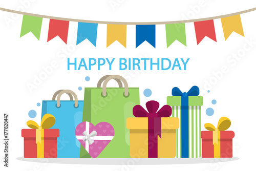 Canvas Print Happy birthday illustration