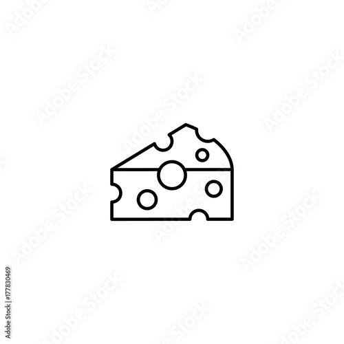 piece of cheese line black icon
