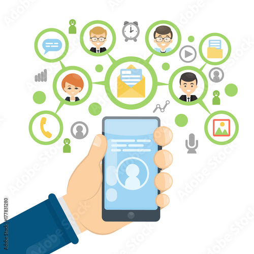 Social network using smartphone.