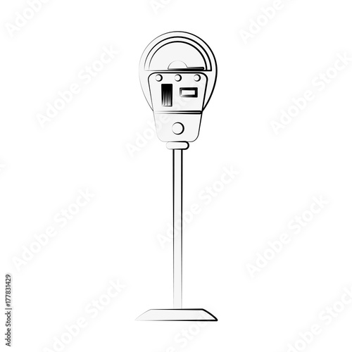 parking meter icon image vector illustration design  black sketch line