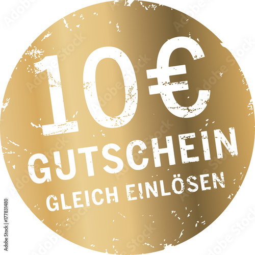 Goldener Button 10 Euro Gutschein