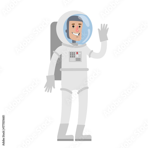 Isolated male astronaut.