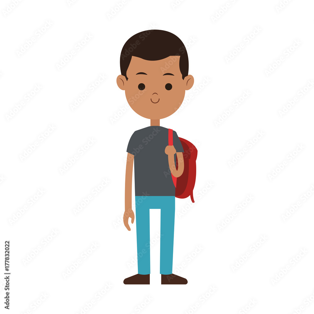 male student carrying bag happy dark skin cartoon icon image vector illustration design male student carrying bag happy dark skin cartoon icon image vector illustration design