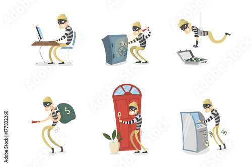 Isolated thief set.