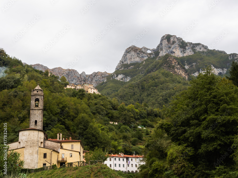 The Cardoso Church with the background of Monte Forato