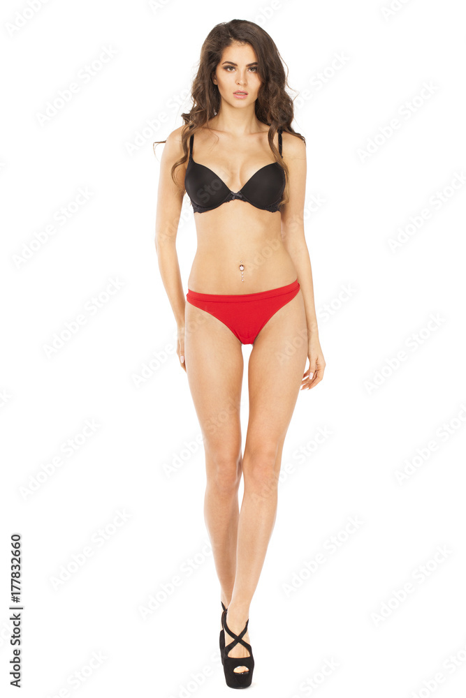 Full length portrait of young woman wearing sexy underwear Full length portrait of young woman wearing sexy underwear