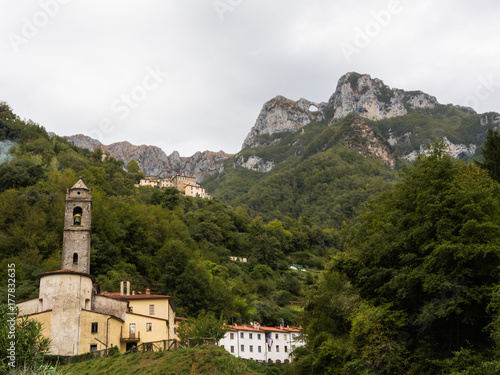 The Cardoso Church with the background of Monte Forato