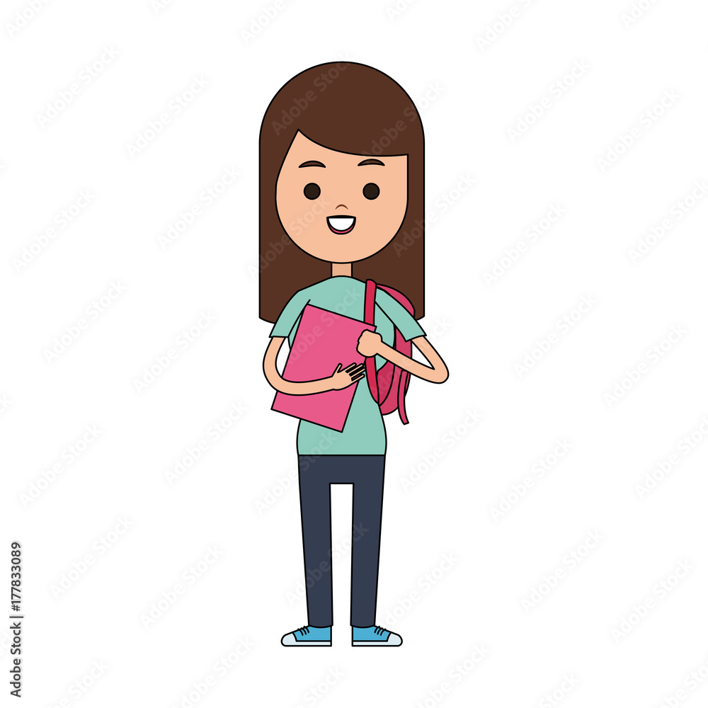 student carrying bag happy female cartoon icon image vector illustration design student carrying bag happy female cartoon icon image vector illustration design