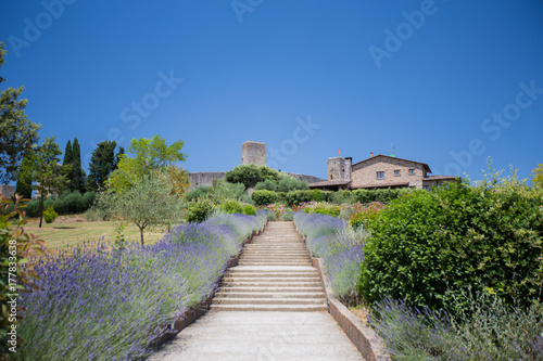 Entrance to the castle of Monteriggioni, Tuscany, Italy.