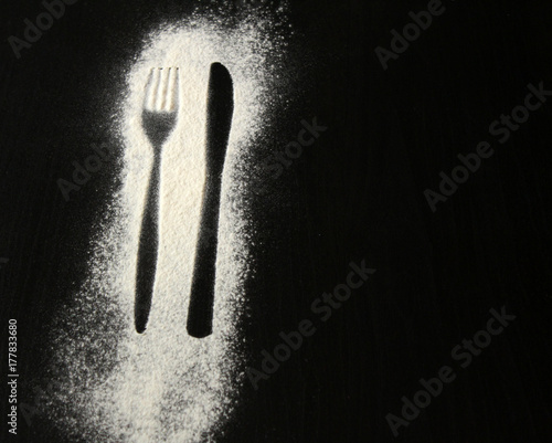 knife and fork of flour