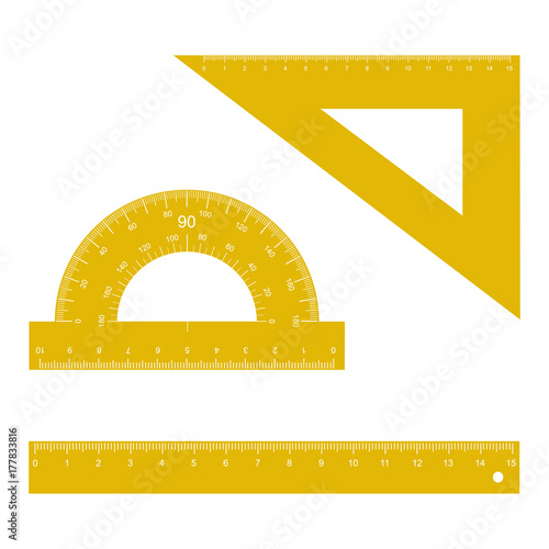 School instruments, rulers vector set. Instrument ruler for measure and tool ruler centimeter and millimeter scale illustration.