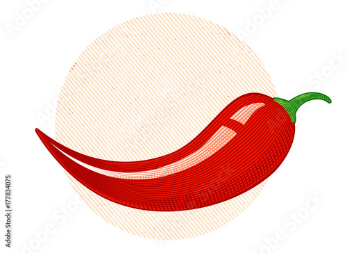 Retro illustration of a chili peppers.