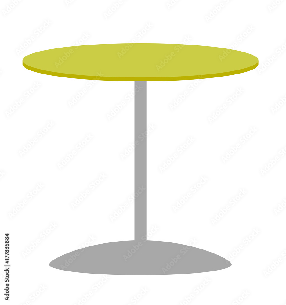 Round table vector cartoon illustration isolated on white background. Round table vector cartoon illustration isolated on white background.