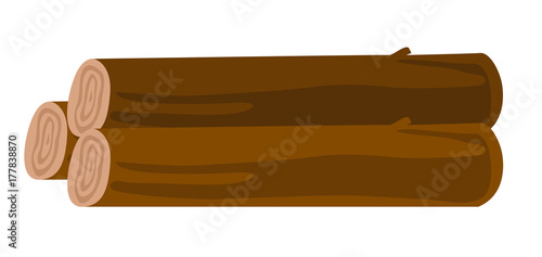 Fototapeta Naklejka Na Ścianę i Meble -  Wooden logs stacked in a pile. Chopped logs stacked in a heap. Vector cartoon illustration isolated on white background.