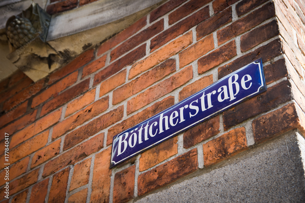 Böttcherstrasse street sign Bremen, Germany Böttcherstrasse street sign Bremen, Germany