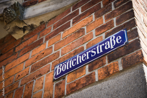 Böttcherstrasse street sign Bremen, Germany