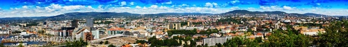 Mega wide panorama of  Oslo city background © spacedrone808