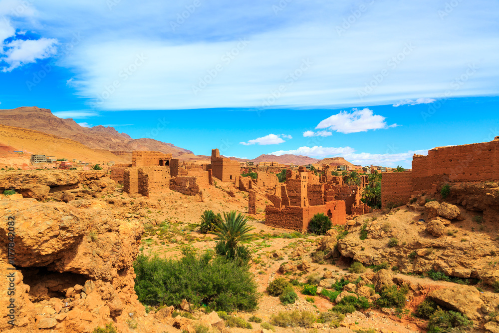 Landscape of a typical moroccan berber village