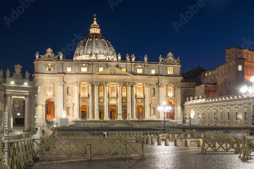 Amazing Night photo of Vatican and St. Peter's Basilica in Rome, Italy
