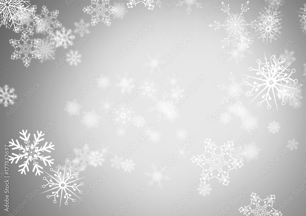 grey background with snowflakes grey background with snowflakes
